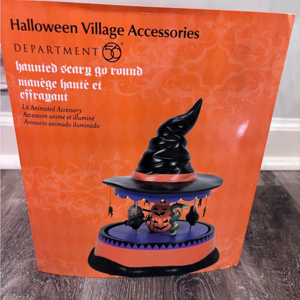Department 56 Village Halloween Accessories Haunted Scary Go Round New